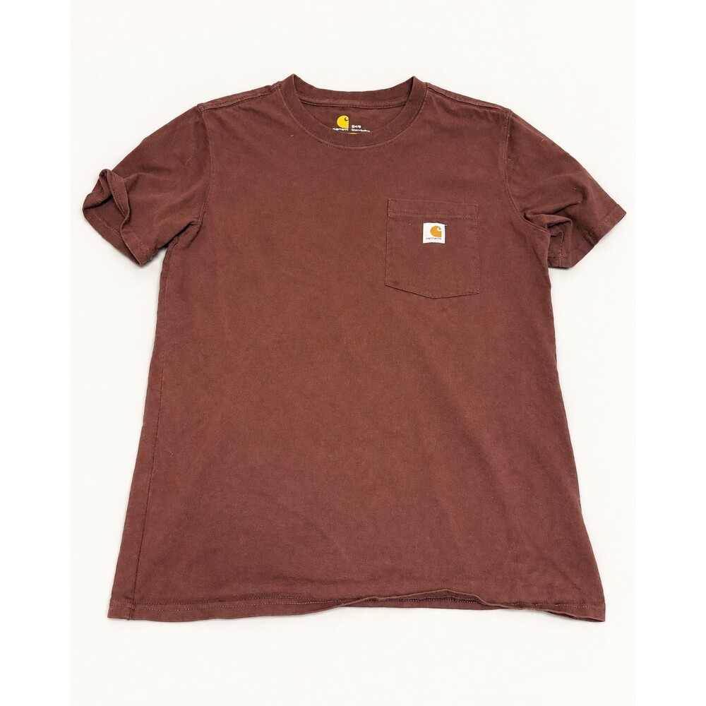 Carhartt Kids S 4/6 Original Fit Pocket T Shirt Brown 100% Cotton